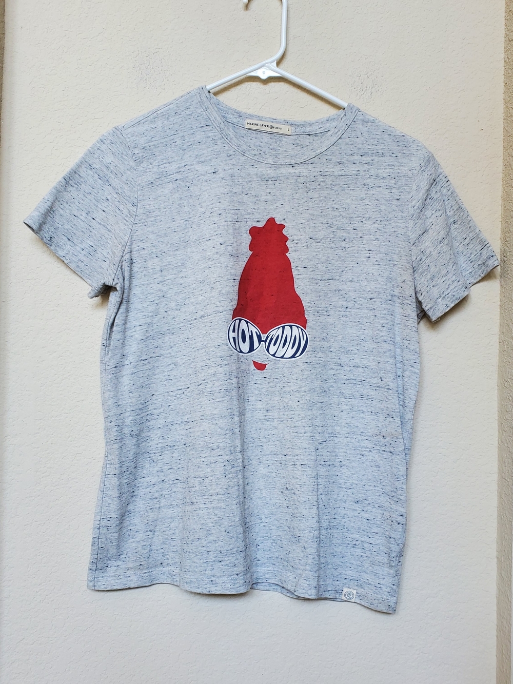 Marine Layer Gray Speckled Tee Hot Toddy.  Size Large